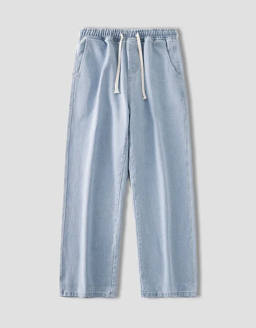Load image into Gallery viewer, Autumn Korean Fashion Drawstring Y2K Jeans Homme Classic Baggy Straight Wide Leg Pants 2023 New Hip Hop Streetwear Casual Jean