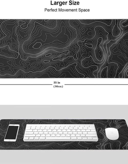Load image into Gallery viewer, Large Mouse Pad Mat (35X17 In) Extended XXXL Gaming Mouse Pad with Non-Slip Rubber Base,Background Topographic Map Lines Contour Geographic for Gaming Office Laptop Computer Men Women
