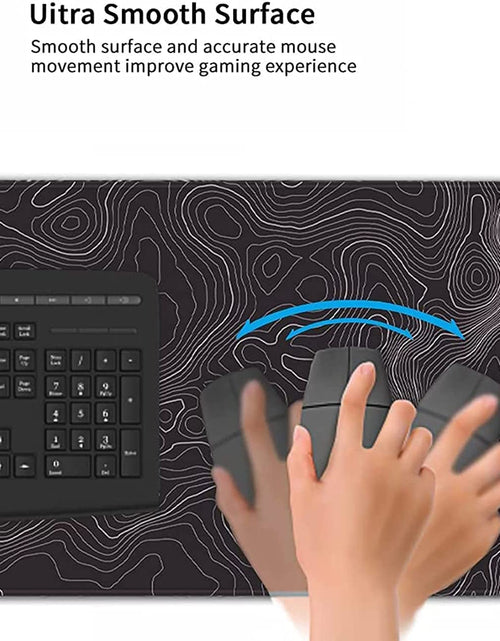 Load image into Gallery viewer, Large Mouse Pad Mat (35X17 In) Extended XXXL Gaming Mouse Pad with Non-Slip Rubber Base,Background Topographic Map Lines Contour Geographic for Gaming Office Laptop Computer Men Women