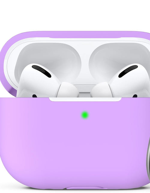 Load image into Gallery viewer, Airpods Pro Case Cover with Keychain, Full Protective Silicone Skin Accessories for Women Girl with Apple 2019 Latest Airpods Pro Case, Front LED Visible-Lavender