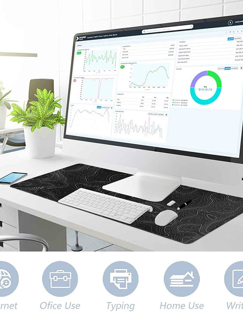 Load image into Gallery viewer, Large Mouse Pad Mat (35X17 In) Extended XXXL Gaming Mouse Pad with Non-Slip Rubber Base,Background Topographic Map Lines Contour Geographic for Gaming Office Laptop Computer Men Women