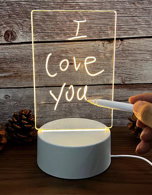 Load image into Gallery viewer, Transparent Luminous LED Night Lights USB Luminous Acrylic Night Light Erasable Write Message Board Calendar Desktop Ornaments