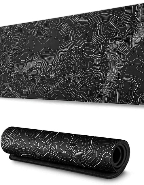 Load image into Gallery viewer, Large Mouse Pad Mat (35X17 In) Extended XXXL Gaming Mouse Pad with Non-Slip Rubber Base,Background Topographic Map Lines Contour Geographic for Gaming Office Laptop Computer Men Women