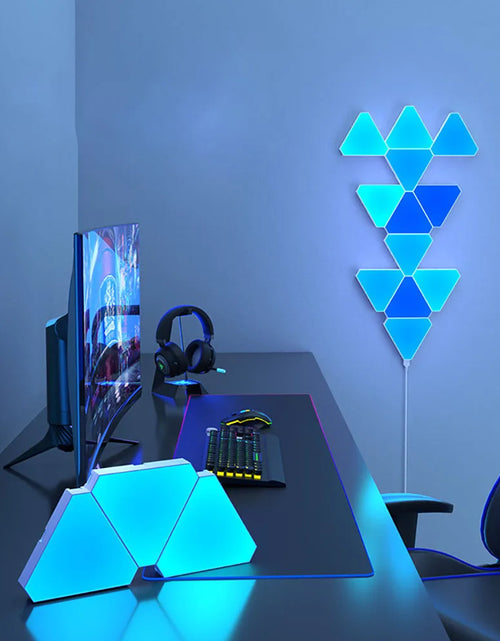 Load image into Gallery viewer, LED Triangular Quantum Lamp RGB Wall Lamp Smart Pickup Rhythm Background Light for Bedroom Bedside Night Light Office Decoration