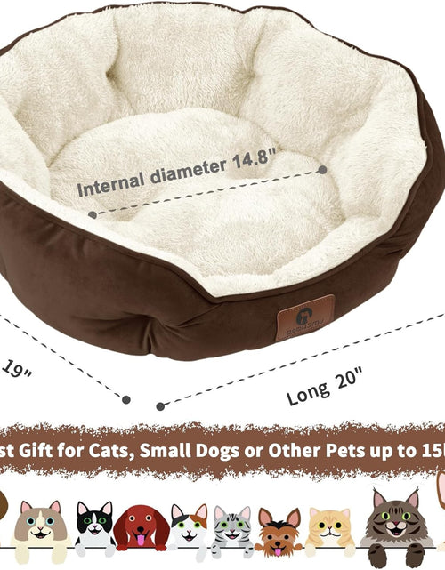 Load image into Gallery viewer, Dog Bed, Cat Beds for Indoor Cats, Pet Bed for Puppy and Kitty, Extra Soft & Machine Washable with Anti-Slip & Water-Resistant Oxford Bottom