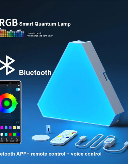 Load image into Gallery viewer, LED Triangular Quantum Lamp RGB Wall Lamp Smart Pickup Rhythm Background Light for Bedroom Bedside Night Light Office Decoration