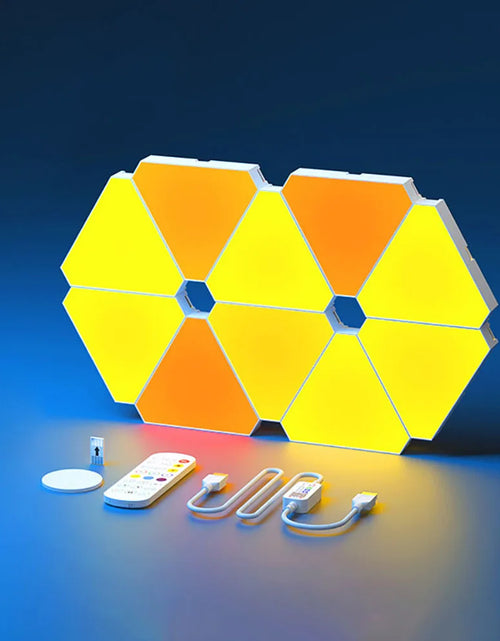 Load image into Gallery viewer, LED Triangular Quantum Lamp RGB Wall Lamp Smart Pickup Rhythm Background Light for Bedroom Bedside Night Light Office Decoration