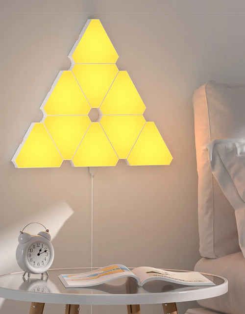 Load image into Gallery viewer, LED Triangular Quantum Lamp RGB Wall Lamp Smart Pickup Rhythm Background Light for Bedroom Bedside Night Light Office Decoration