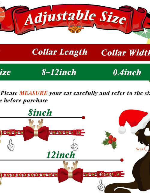 Load image into Gallery viewer, 2Pack Halloween/Christmas Cat Collar with Bell Quick Release Safe Buckle Festival Breakaway Cat Collars with Bowtie Size Adjustable from 8" - 12"