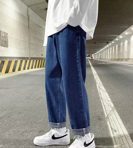 Autumn Korean Fashion Drawstring Y2K Jeans Homme Classic Baggy Straight Wide Leg Pants 2023 New Hip Hop Streetwear Casual Jean