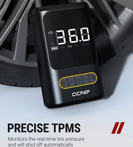 Tire Inflator Portable Air Compressor,  150PSI Cordless Air Pump for Car Tires, Balls, Inflatables - Multipurpose Car Accessory, Auto Tire Pump with Digital Pressure Gauge