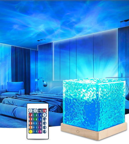 Northern Lights Cube Lamp Ocean Wave Lamp Water Projector Light Luminorthe Cube Lamp Lumena Lights Cube Bedroom Decor 16 Colors