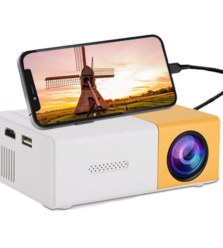 Mini Projector, Wifi Projector Support 1080P Portable Movie Projector, Phone Can Connect to Movie Wirelessly, Compatible with Smartphone/ Tablet/ Laptop/ TV Stick/ USB Drive