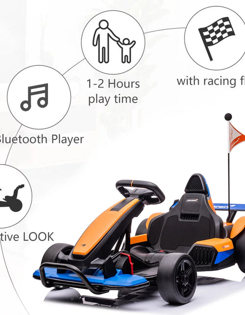 Load image into Gallery viewer, Licensed Mclaren Kids Go Kart, 24V Battery Powered Ride on Car Toy with Bluetooth Function, Safety Belt, LED Lights, Two-Mode Electric Go Cart, Drift Racer Car for Boys Girls
