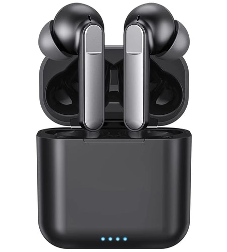 Wireless Earbuds, Bluetooth 5.1 Earbuds Noise Cancelling Wireless Headphones, Deep Bass with Type C Charging Case Waterproof Built-In Mic Headset for Iphone Android Black