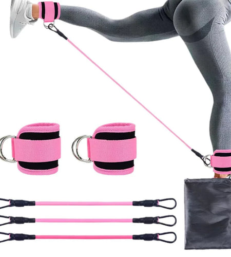 Booty Leg Resistance Bands with Ankle Strap Hip Fitness Trainer Pull Rope Exercises Band Leg Butt Training Women Glutes Workout