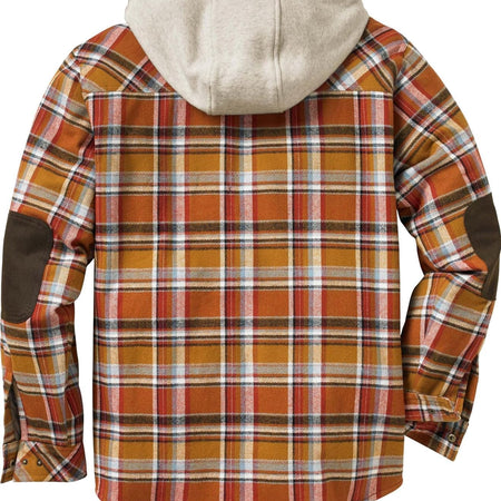 Men'S Camp Night Berber Lined Hooded Flannel Shirt Jacket