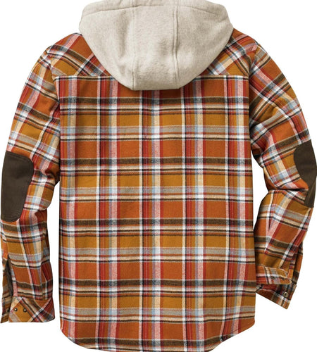 Men'S Camp Night Berber Lined Hooded Flannel Shirt Jacket