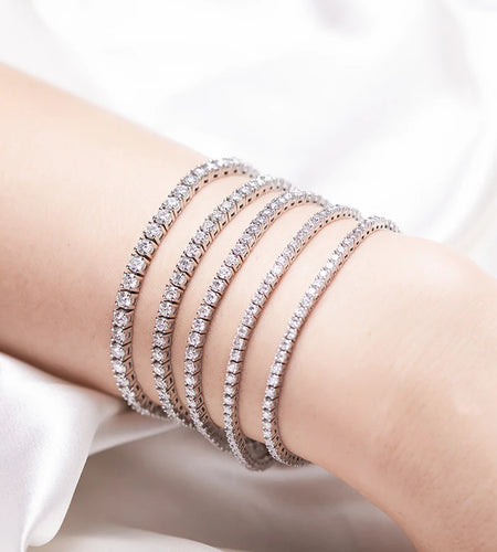 Custom Moissanite Diamond Tennis Bracelet Chains Iced Out 925 Silver