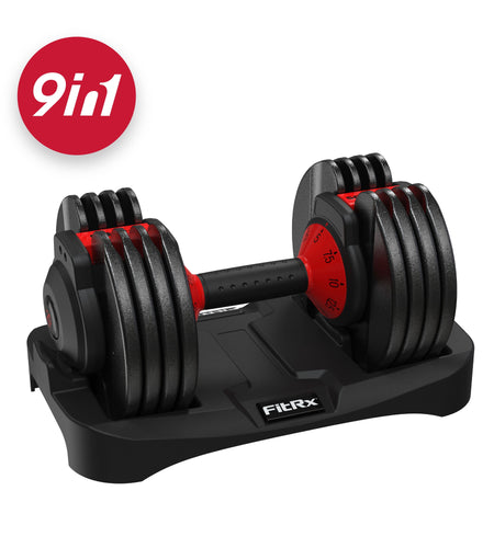 Smartbell, 25Lbs. Quick-Select 9 in 1 Adjustable Dumbbell for Home Gym, 5-25Lbs. Weight in 2.5Lbs Increments