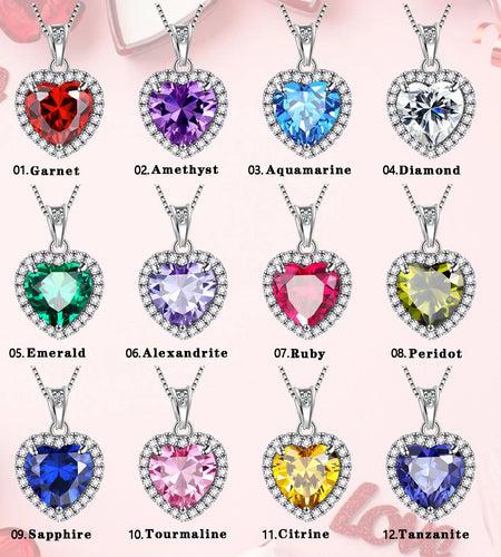 June Birthstone Jewelry Sets Women Alexandrite Heart Jewelry Set Necklace Earrings 925 Sterling Silver Fine Jewelry Girls Birthday Mother'S Day Gifts