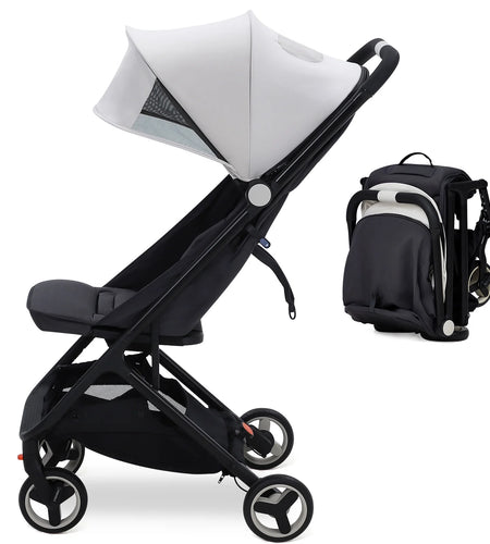 Lightweight Stroller, Compact One-Hand Fold Travel Stroller for Airplane Friendly, Reclining Seat and Canopy