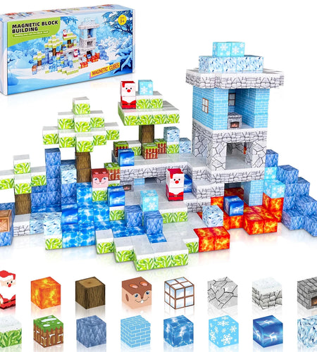 100PCS Magnetic Blocks,Princess Castle Magnetic Tiles,Mine Magnet World,Kids Games Toys for Toddler